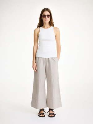 Pantalons By Malene Birger Luisa High-waisted Marron | FR_BB62653