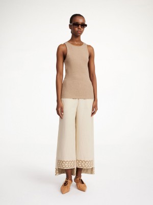 Pantalons By Malene Birger Mirabellos Linen Oyster Gray | FR_BB71474