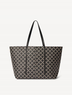 Sacs By Malene Birger Abi Printed Tote Noir | FR_BB68771