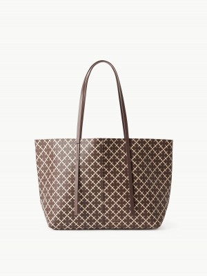 Sacs By Malene Birger Abigail Printed Tote Marron | FR_BB37159