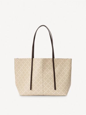 Sacs By Malene Birger Abigail Printed Tote Feather | FR_BB27982