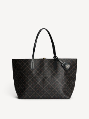 Sacs By Malene Birger Abigail Printed Tote Noir | FR_BB57848