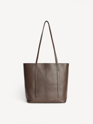 Sacs By Malene Birger Abilso Leather Tote Cafe | FR_BB95466