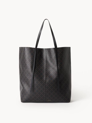 Sacs By Malene Birger Abrille Printed Tote Noir | FR_BB47342