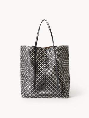Sacs By Malene Birger Abrille Printed Tote Noir | FR_BB67207