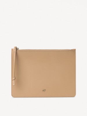 Sacs By Malene Birger Aya Leather Purse Sable | FR_BB24217