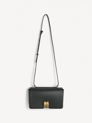 Sacs By Malene Birger Noval Leather Shoulder Noir | FR_BB55082