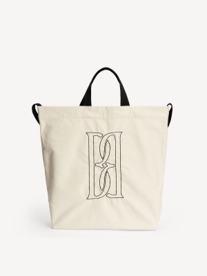 Sacs By Malene Birger Shayan Organic Cotton Tote Blanche | FR_BB14379